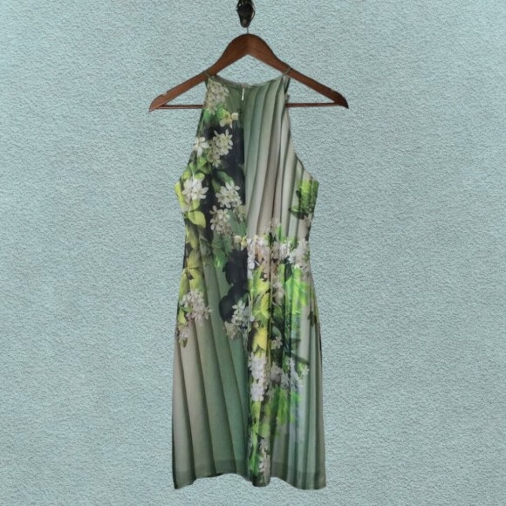 a.n.a (A New Approach) Green Floral Halter Dress Size 4 NWT - Picture 5 of 8